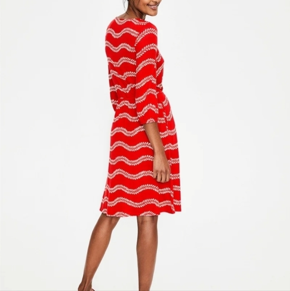 Boden Talia red white jersey dress sz 8 - Picture 2 of 6